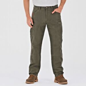 Wrangler Riggs Workwear Pants Mens 38x32 Double Knee RipStop Cargo Olive Green